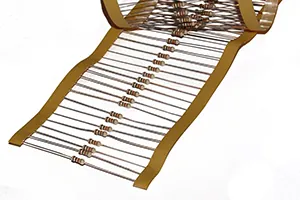 Typical resistors of various color values are shown.