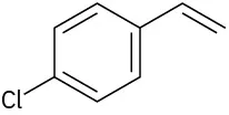 A benzene ring with an ethene group and a chlorine atom para to one another