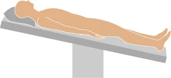 A diagram showing the reverse Trendelenburg position.