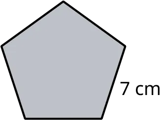 A pentagon with one of its sides marked 7 centimeters.