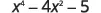 A mathematical expression reads 'x to the power of 4 minus 4x squared minus 5'.