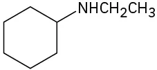 The structure of cyclohexyl ethyl amine.