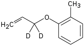 A chemical structure of o-allyloxytoluene with two deuterium atoms on the carbon adjacent to oxygen.