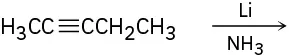 The figure shows a C5 terminal alkyne reacting with lithium and ammonia.