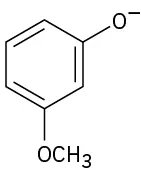 Chemical structure of 3-methoxyphenoxide.