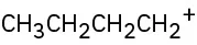 A 4-carbon chain with a positive charge at C1.