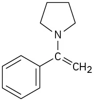 The structure shows a pyrrolidine ring attached through the nitrogen atom to a styrene.