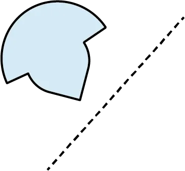 A shape and a dashed line.