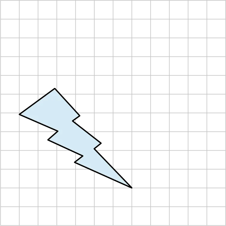 An 11-sided polygon is plotted on a square grid.