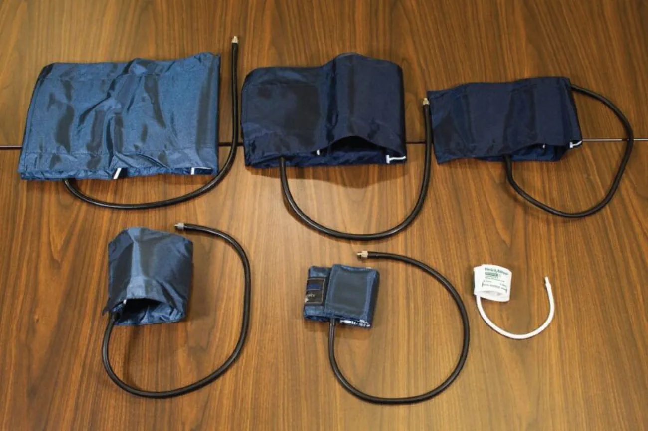 Blood pressure cuffs in different sizes.