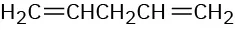 The condensed structural formula reads, H 2 C double bonded to C H C H 2 C H double bonded to C H 2.