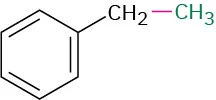 A benzene ring with a methylene group at C1. The methylene is further bonded to methyl group, highlighted in green.