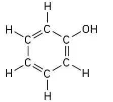 The line-bond structure of phenol.