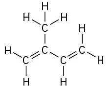 The line-bond structure of isoprene.