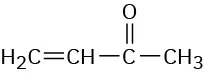 The condensed structural formula has a 4-carbon chain with a double bond between C 1-C 2. C 3 is a carbonyl group.