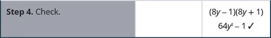 Step 4 is to check. We multiply to get the original binomial