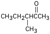 The structure of 3-methyl-2 pentanone comprises of a five carbon chain in which C 2 is a carbonyl group and a methyl group is on C 3.