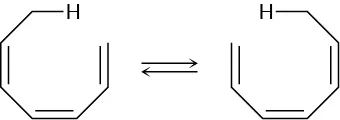 A 1,3,5-heptatriene with featured C H bond on C 7 undergoes sigmatropic rearrangement to produce a product drawn as the mirror image of the reactant.