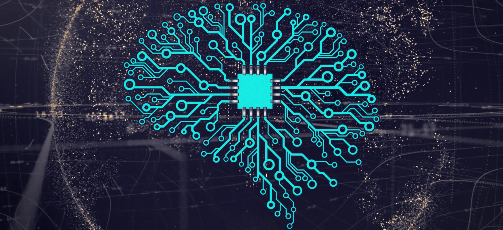 Illustration of the human brain as a neural network.