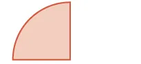 A light salmon-colored quarter circle with a red outline is positioned on the left side of a white background, suggesting a geometric shape or part of a larger circle.
