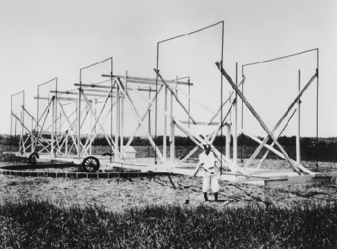 Photograph of Jensky and his model.
