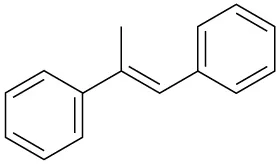 Ethene with methyl (up) and phenyl on one carbon, and ethyl (up) and hydrogen on the other carbon.