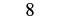 A single black numeral '8' is displayed against a stark white background.