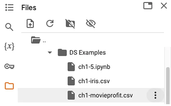 A screenshot showing how to copy the path of a C S V file located in a Google Drive folder.
