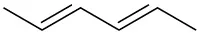 The structure has a 6-carbon chain with double bonds between C 2-C 3 and C 4-C 5.