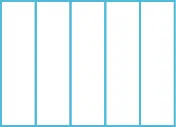 A rectangle is divided vertically into five equal pieces.