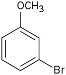 In a benzene ring, C 1 and C 3 are bonded to a bromine atom and a methoxy group, respectively.