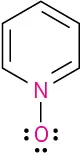 The nitrogen atom of a pyridine ring is bonded to an oxygen atom, carrying three lone pairs.