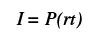 The image shows the simple interest formula, I = P(rt), where I is interest, P is principal, r is the interest rate, and t is time.