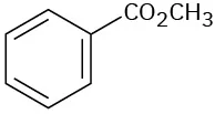 The structure of methyl benzoate.