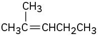 The structure of a five-carbon chain with a double bond between C 2 and C 3, and a methyl group attached to C 2 position.