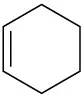 The bond-line structure of a cyclohexene ring.