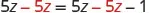 A mathematical equation reads '5z - 5z = 5z - 5z - 1', which simplifies to 0 = -1, representing an impossible or false statement in algebra.