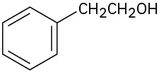 A benzene ring, with a 2-carbon chain attached to it, the othermost carbon of which is itself attached to a hydroxyl group.