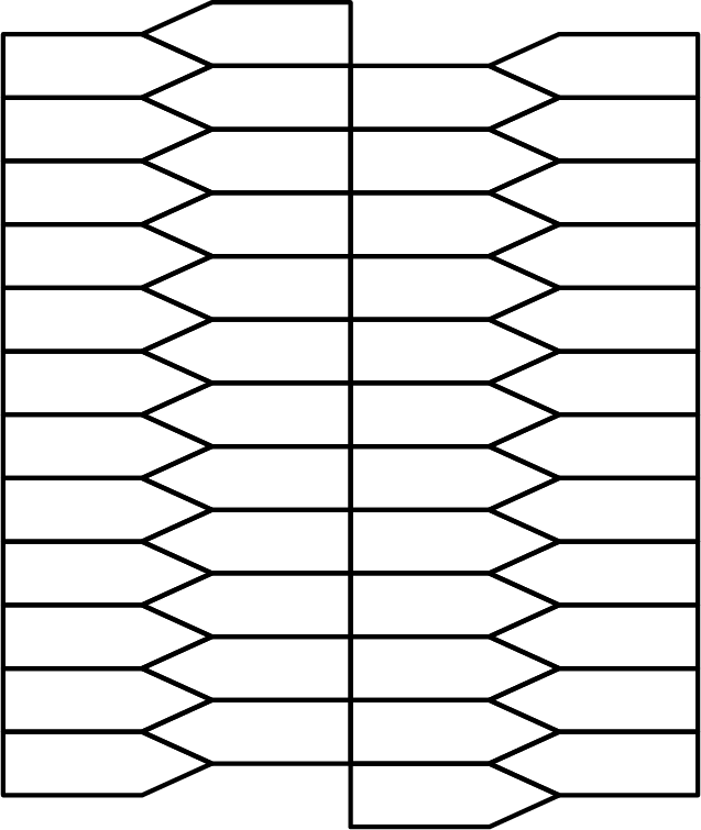 A tessellation pattern is made up of 48 pentagons.