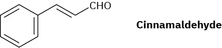 The structure of cinnamaldehyde, or trans-3-phenyl-2-propanal.