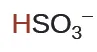 The chemical formula for the bisulfite ion, HSO3-, is displayed.