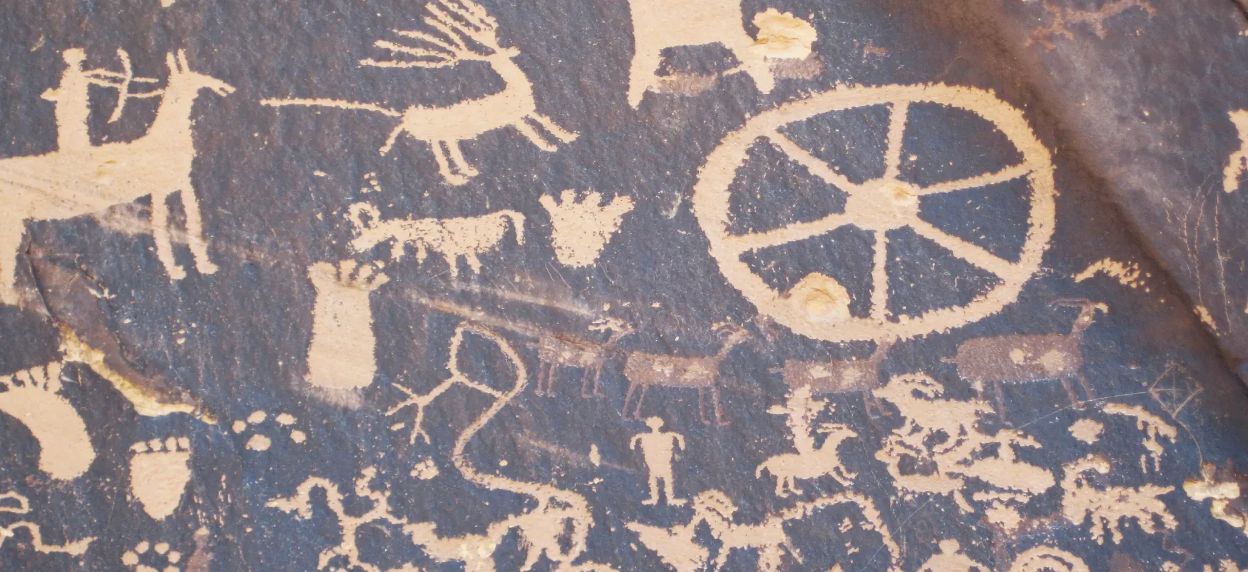 Petroglyphs of animals and other symbols.