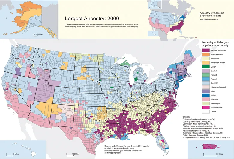 A map indicates the dominant ethnicities in different parts of the country.