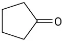 Chemical structure of cyclopentanone. 
