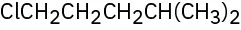 A condensed formula for 1-chloro-4-methylpentane.