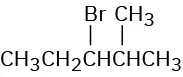 A chemical structure of 3-bromo-2-methylpentane.