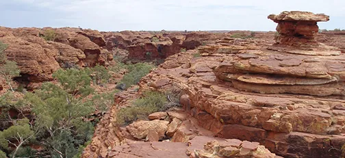 Layered rock formation.