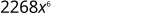 The mathematical expression 2268x^6 is displayed in a dark gray font against a plain white background, appearing as part of a larger equation or problem.