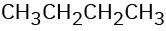 The condensed structural formula reads, C H 3 C H 2 C H 2 C H 3.