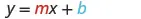 A close-up of the algebraic formula y=mx+b, commonly known as the slope-intercept form of a straight line, with 'm' representing the slope and 'b' the y-intercept.